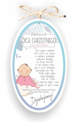 Zawieszka Elipsa 03 - Podziękowanie dla Ojca Chrzestnego (dziewczynka) - E/03/1219