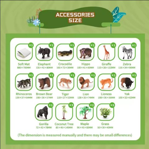 WOOPIE Large Wild Animal Figures Set + Mat and Accessories 23 el. Woopie WOOPIE Large Wild Animal Figures Set + Mat and Accessories 23 el. Woopie