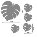 Zestaw podkładek na stół 1+4 - Monstera antracyt Bertoni