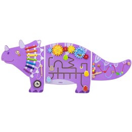 VIGA Drewniana Tablica Sensoryczna-Manipulacyjna EDU Triceratops Viga Toys