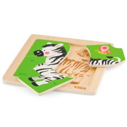 VIGA Poręczne Drewniane Puzzle Zebra Viga Toys