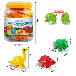 WOOPIE Zestaw Nauka Liter Kolorów Montessori Figurki Dinozaury do Składania 