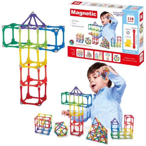 WOOPIE Klocki Magnetyczne Konstrukcyjne Układanka 110 el._8SZT Woopie WOOPIE Klocki Magnetyczne Konstrukcyjne Układanka 110 el._8SZT Woopie