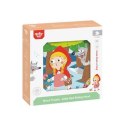 TOOKY TOY Drewniane Klocki Puzzle Układanka Montessori Czerwony Kapturek + Książeczka 17 el. Tooky Toy