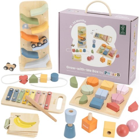 VIGA Zestaw Zabawek Edukacyjnych Pudełko Box od 18 miesiąca do 24 miesiąca Viga Toys