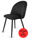 Krzesło tapicerowane GLORIA DIAMOND BLACK VELVET Lugano