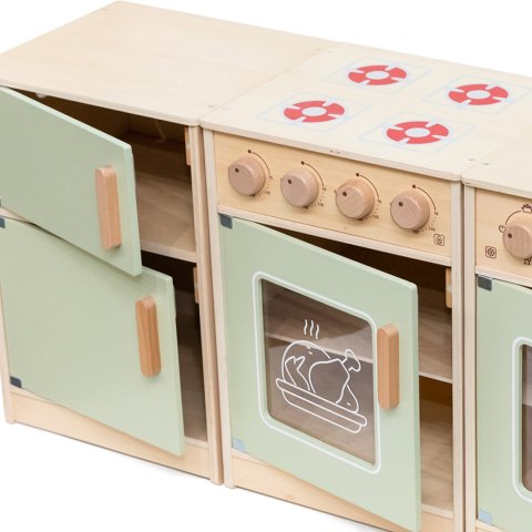 VIGA PolarB Drewniany Zestaw Kuchenny XL Pralka Kuchenka Zmywarka - Zielony Viga Toys VIGA PolarB Drewniany Zestaw Kuchenny XL Pralka Kuchenka Zmywarka - Zielony Viga Toys