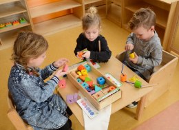 MASTERKIDZ Duża Drewniana Nawlekanka Sznurowanka Montessori Masterkidz