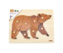 VIGA Drewniane Puzzle Montessori Miś Niedźwiedź z Pinezkami Viga Toys