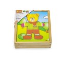 VIGA Drewniane Puzzle Układanka Edukacyjna Ubierz Misia Chłopca Viga Toys