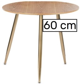 Stół okrągły VINCI OAK WOOD 60 cm GOLD Lugano