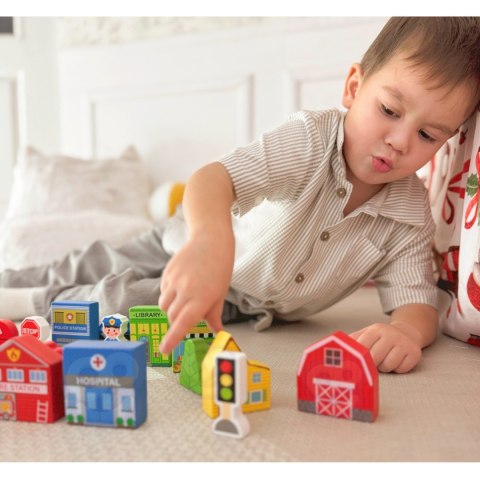 TOOKY TOY Drewniany Zestaw Budynków i Figurek Miasto Tooky Toy TOOKY TOY Drewniany Zestaw Budynków i Figurek Miasto Tooky Toy