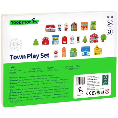 TOOKY TOY Drewniany Zestaw Budynków i Figurek Miasto Tooky Toy TOOKY TOY Drewniany Zestaw Budynków i Figurek Miasto Tooky Toy