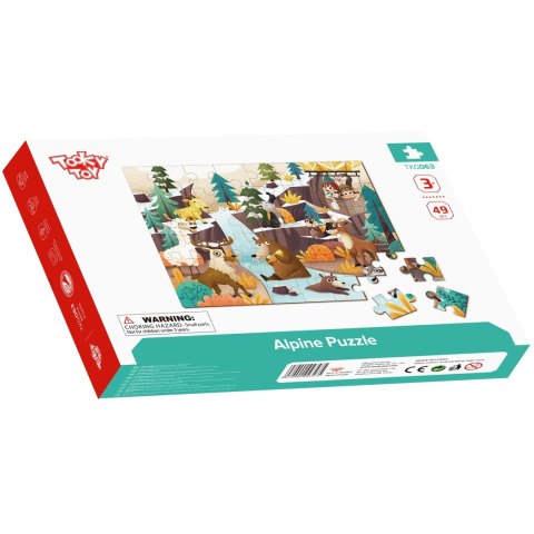 TOOKY TOY Puzzle z Woreczkiem Układanka Alpejskie Zwierzęta i Krajobraz 49 el. Tooky Toy TOOKY TOY Puzzle z Woreczkiem Układanka Alpejskie Zwierzęta i Krajobraz 49 el. Tooky Toy