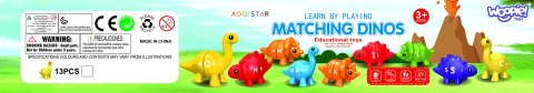 WOOPIE Zestaw Nauka Liter Kolorów Montessori Figurki Dinozaury do Składania "Dopasuj Literki" 13 el. Woopie WOOPIE Zestaw Nauka Liter Kolorów Montessori Figurki Dinozaury do Składania "Dopasuj Literki" 13 el. Woopie