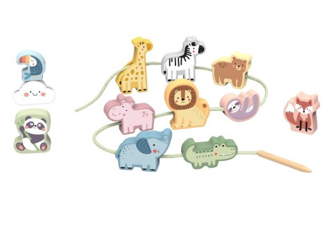 WOOPIE GREEN Drewniana Nawlekanka Klocki Przeplatanka ZOO Montessori 13 el. Woopie Let's Go Green WOOPIE GREEN Drewniana Nawlekanka Klocki Przeplatanka ZOO Montessori 13 el. Woopie Let's Go Green