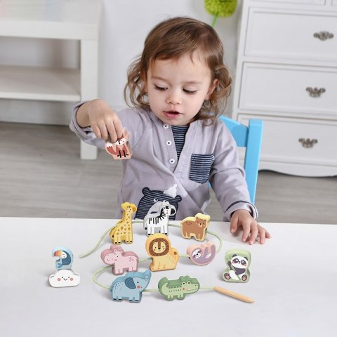WOOPIE GREEN Drewniana Nawlekanka Klocki Przeplatanka ZOO Montessori 13 el. Woopie Let's Go Green WOOPIE GREEN Drewniana Nawlekanka Klocki Przeplatanka ZOO Montessori 13 el. Woopie Let's Go Green