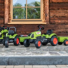 FALK Traktor Claas Zielony na Pedały z Przyczepą + Klakson od 2 Lat. FALK