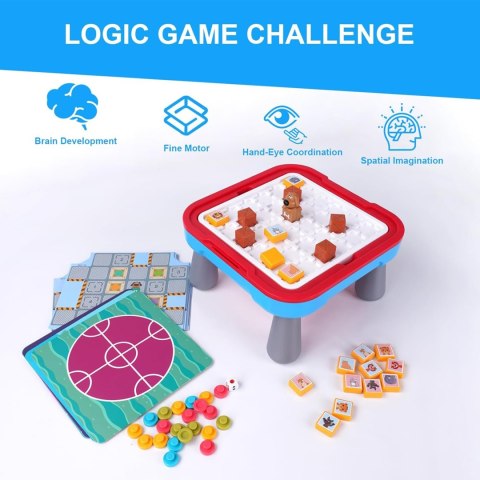 WOOPIE Stolik Gier Planszowych Logicznych 65 el. Zestaw 10w1 Woopie WOOPIE Stolik Gier Planszowych Logicznych 65 el. Zestaw 10w1 Woopie