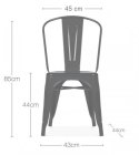 Krzesło metalowe loft CORSICA NERO OAK TOLIX Lugano