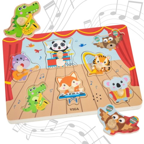 VIGA Puzzle Dźwiękowe Dopasuj Muzykujące Zwierzęta Viga Toys VIGA Puzzle Dźwiękowe Dopasuj Muzykujące Zwierzęta Viga Toys