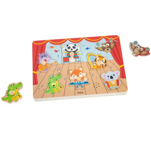 VIGA Puzzle Dźwiękowe Dopasuj Muzykujące Zwierzęta Viga Toys VIGA Puzzle Dźwiękowe Dopasuj Muzykujące Zwierzęta Viga Toys