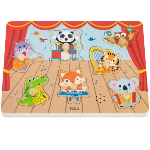 VIGA Puzzle Dźwiękowe Dopasuj Muzykujące Zwierzęta Viga Toys VIGA Puzzle Dźwiękowe Dopasuj Muzykujące Zwierzęta Viga Toys
