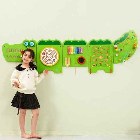 VIGA Tablica Sensoryczna Manipulacyjna Krokodyl Certyfikat FSC Montessori Viga Toys VIGA Tablica Sensoryczna Manipulacyjna Krokodyl Certyfikat FSC Montessori Viga Toys