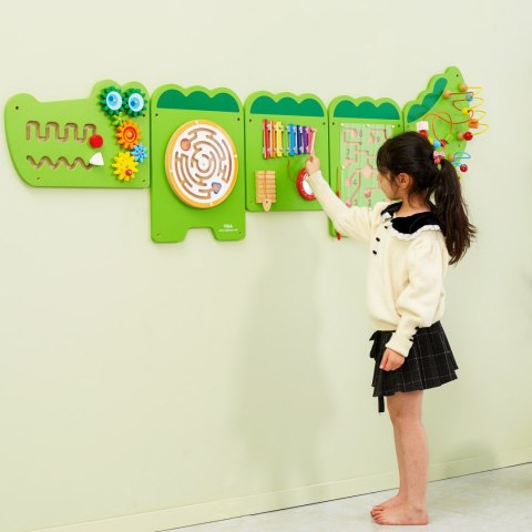 VIGA Tablica Sensoryczna Manipulacyjna Krokodyl Certyfikat FSC Montessori Viga Toys VIGA Tablica Sensoryczna Manipulacyjna Krokodyl Certyfikat FSC Montessori Viga Toys