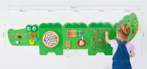 VIGA Tablica Sensoryczna Manipulacyjna Krokodyl Certyfikat FSC Montessori Viga Toys VIGA Tablica Sensoryczna Manipulacyjna Krokodyl Certyfikat FSC Montessori Viga Toys