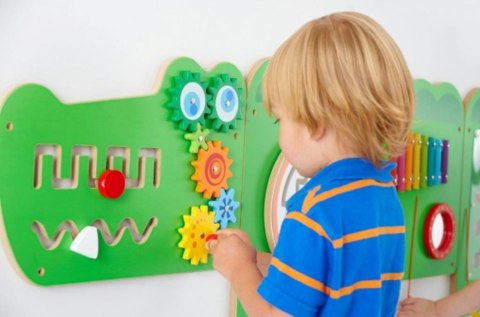 VIGA Tablica Sensoryczna Manipulacyjna Krokodyl Certyfikat FSC Montessori Viga Toys VIGA Tablica Sensoryczna Manipulacyjna Krokodyl Certyfikat FSC Montessori Viga Toys
