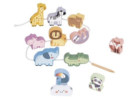 WOOPIE GREEN Drewniana Nawlekanka Klocki Przeplatanka ZOO Montessori 13 el. Woopie Let's Go Green WOOPIE GREEN Drewniana Nawlekanka Klocki Przeplatanka ZOO Montessori 13 el. Woopie Let's Go Green