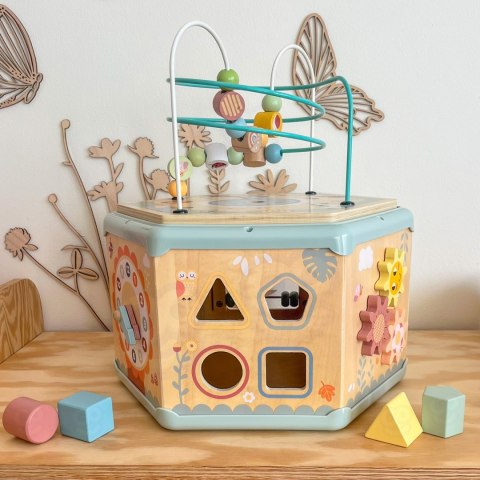 TOOKY TOY Interaktywny Drewniany Sześciokąt Montessori Otwierane Pudełko Tooky Toy TOOKY TOY Interaktywny Drewniany Sześciokąt Montessori Otwierane Pudełko Tooky Toy