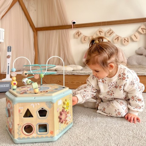 TOOKY TOY Interaktywny Drewniany Sześciokąt Montessori Otwierane Pudełko Tooky Toy TOOKY TOY Interaktywny Drewniany Sześciokąt Montessori Otwierane Pudełko Tooky Toy