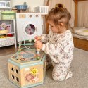 TOOKY TOY Interaktywny Drewniany Sześciokąt Montessori Otwierane Pudełko Tooky Toy