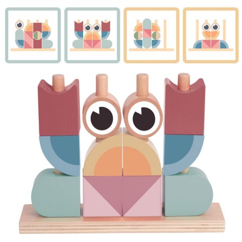 TOOKY TOY Krab Układanka Drewniana Stosy Klocki Bloki Pastelowy Tooky Toy TOOKY TOY Krab Układanka Drewniana Stosy Klocki Bloki Pastelowy Tooky Toy