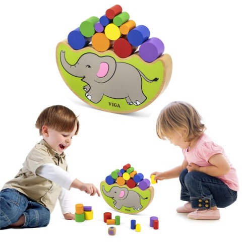 VIGA Drewniana układanka Balansujący Słoń Montessori Viga Toys VIGA Drewniana układanka Balansujący Słoń Montessori Viga Toys