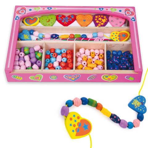 VIGA Koraliki Do Nawlekania Zestaw Serduszka Viga Toys VIGA Koraliki Do Nawlekania Zestaw Serduszka Viga Toys
