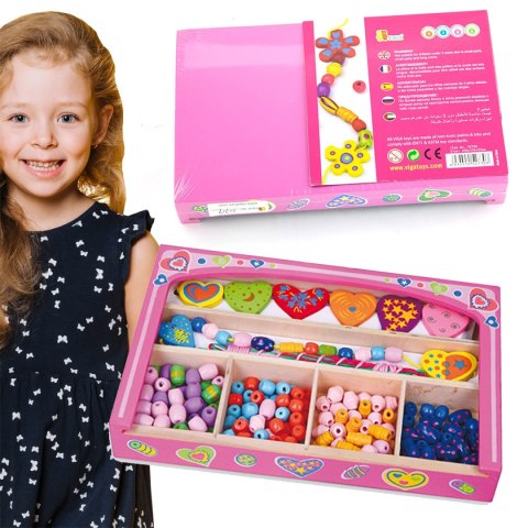 VIGA Koraliki Do Nawlekania Zestaw Serduszka Viga Toys VIGA Koraliki Do Nawlekania Zestaw Serduszka Viga Toys