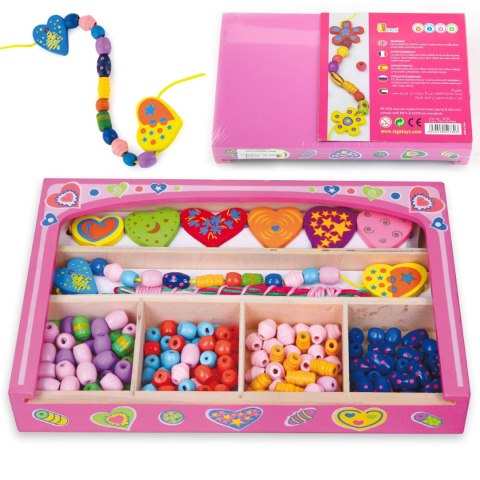 VIGA Koraliki Do Nawlekania Zestaw Serduszka Viga Toys VIGA Koraliki Do Nawlekania Zestaw Serduszka Viga Toys