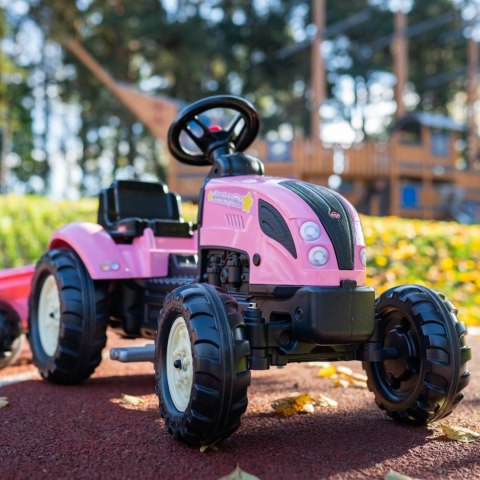 FALK Traktor Country Star Różowy na Pedały + Przyczepka i Klakson od 2 Lat. FALK FALK Traktor Country Star Różowy na Pedały + Przyczepka i Klakson od 2 Lat. FALK
