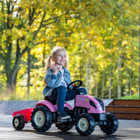 FALK Traktor Country Star Różowy na Pedały + Przyczepka i Klakson od 2 Lat. FALK FALK Traktor Country Star Różowy na Pedały + Przyczepka i Klakson od 2 Lat. FALK