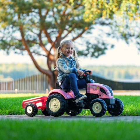 FALK Traktor Country Star Różowy na Pedały + Przyczepka i Klakson od 2 Lat. FALK FALK Traktor Country Star Różowy na Pedały + Przyczepka i Klakson od 2 Lat. FALK
