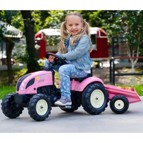 FALK Traktor Country Star Różowy na Pedały + Przyczepka i Klakson od 2 Lat. FALK FALK Traktor Country Star Różowy na Pedały + Przyczepka i Klakson od 2 Lat. FALK