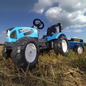 FALK Traktor Landini Niebieski na Pedały z Przyczepką od 3 Lat FALK