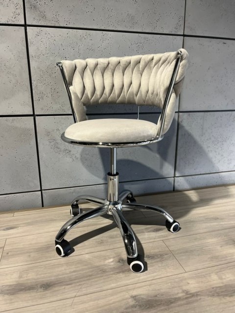 Krzesło obrotowe warkocz TRECCIA OFFICE GREY VELVET OUTLET Lugano Krzesło obrotowe warkocz TRECCIA OFFICE GREY VELVET OUTLET Lugano