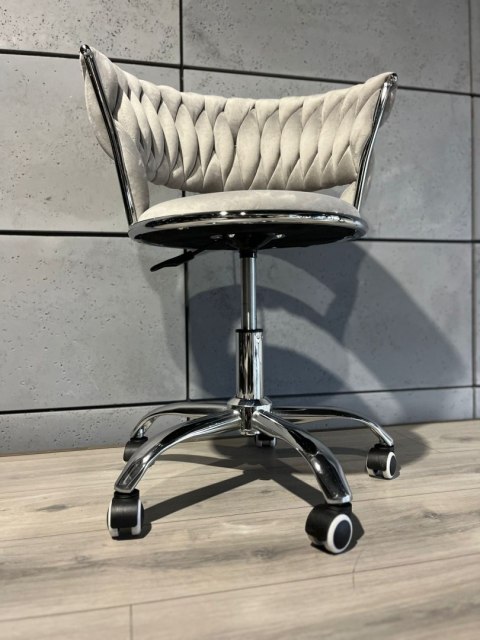 Krzesło obrotowe warkocz TRECCIA OFFICE GREY VELVET OUTLET Lugano Krzesło obrotowe warkocz TRECCIA OFFICE GREY VELVET OUTLET Lugano