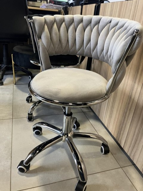 Krzesło obrotowe warkocz TRECCIA OFFICE GREY VELVET OUTLET Lugano Krzesło obrotowe warkocz TRECCIA OFFICE GREY VELVET OUTLET Lugano