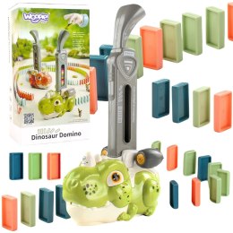 WOOPIE Elektryczna Ciuchcia Lokomotywa do Klocków Domino Dinozaur Zielony - ZESTAW 8 SZT. Woopie