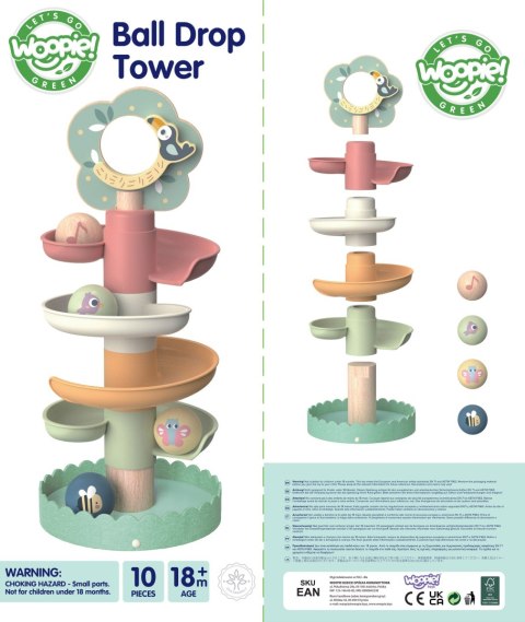 WOOPIE GREEN Drewniany Kulodrom Tor Kulkowy Sensoryczny Edukacyjny 6 el. Woopie Let's Go Green WOOPIE GREEN Drewniany Kulodrom Tor Kulkowy Sensoryczny Edukacyjny 6 el. Woopie Let's Go Green